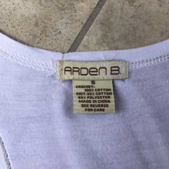 Arden B White Crochet Floral Lace Spring Summer Tank Top - Picture 6 of 9